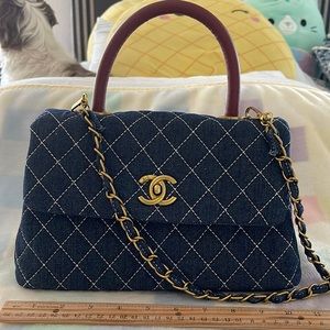 Denim Bag w/ detachable chain strap